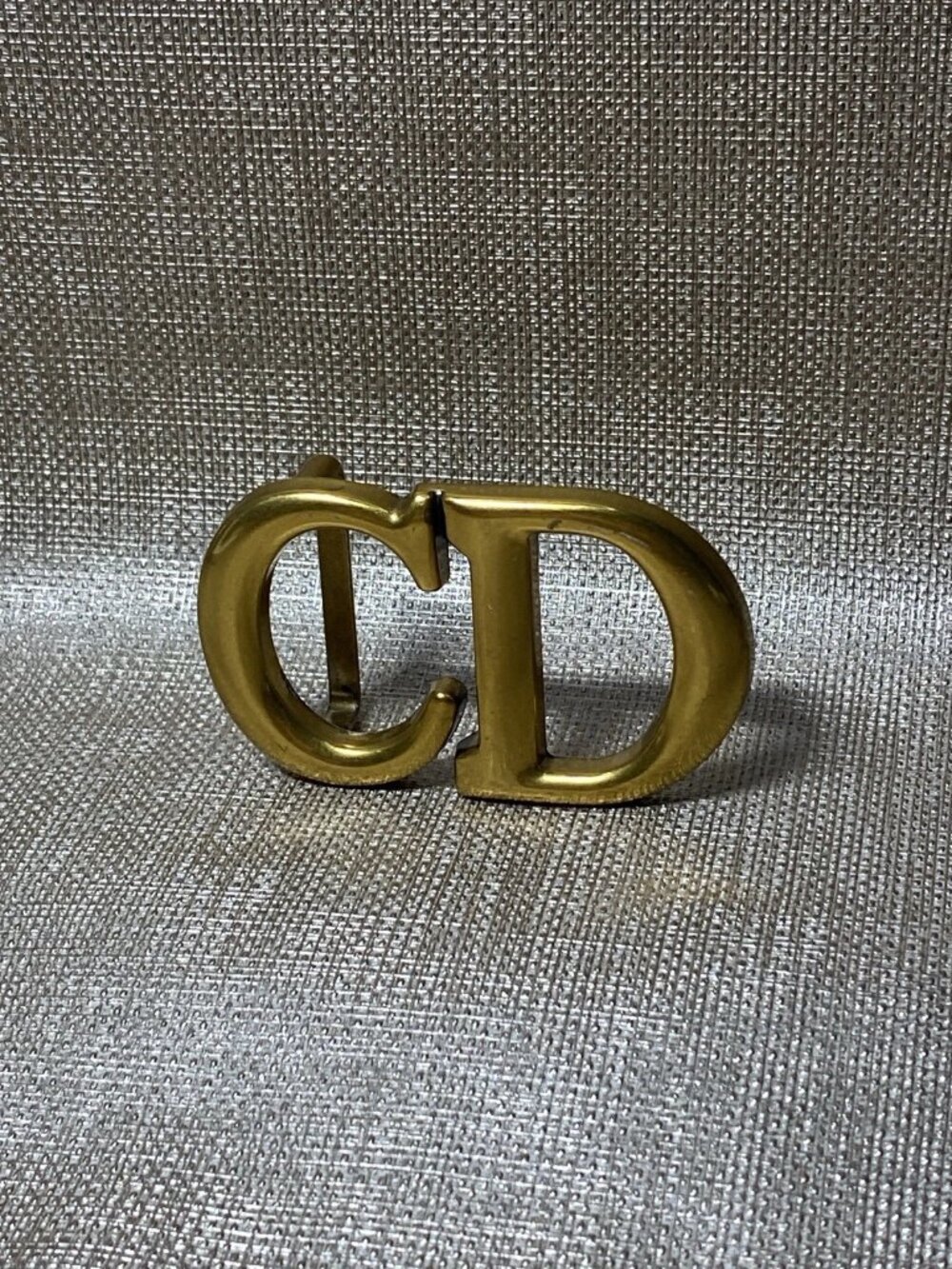 Vintage Christian Dior CD Monogram Brass Belt Buckle 1980s 1990s